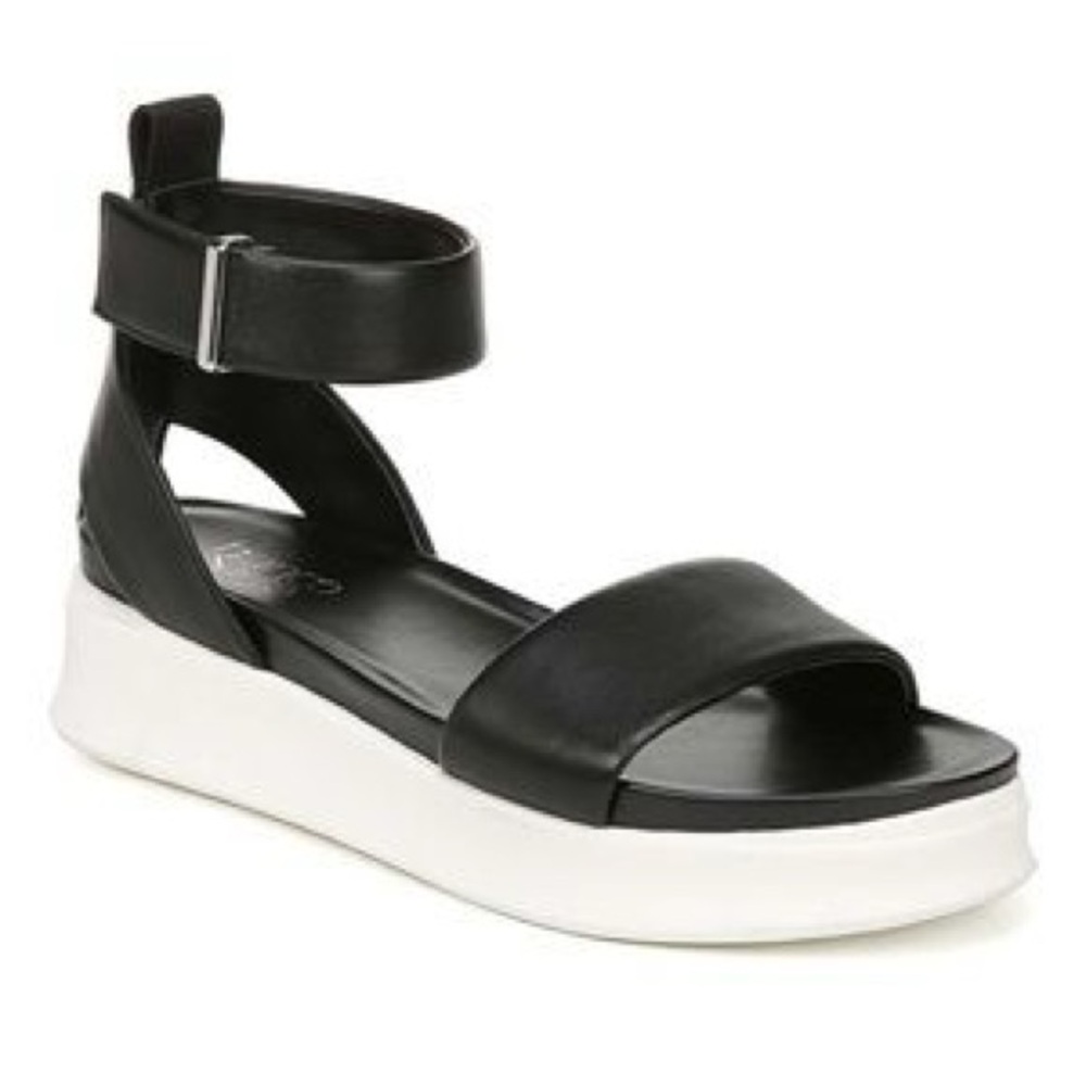 Franco Sarto Emmett Black and White Strap Sandal